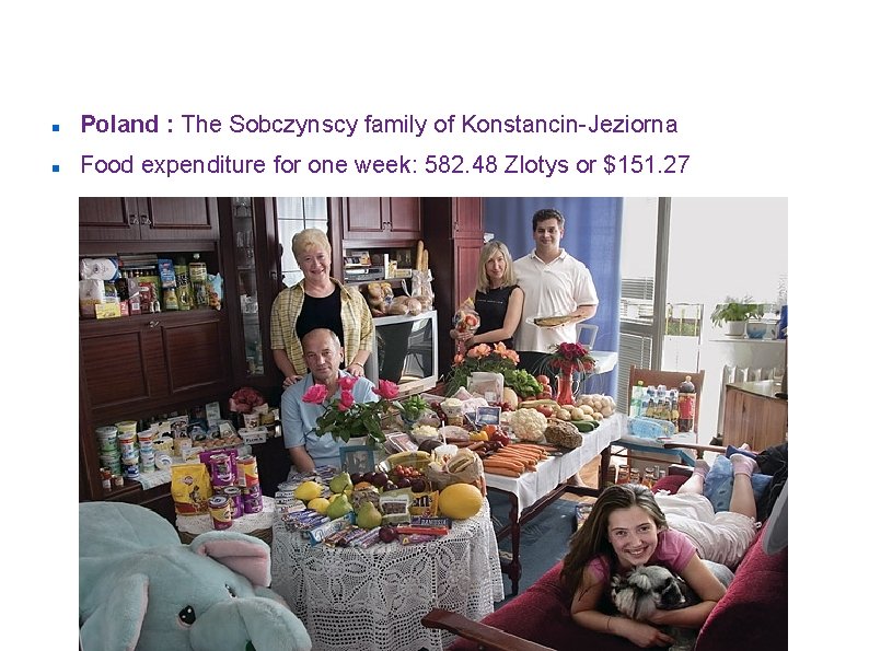 ”Hungry Planet: what the world eats” Poland : The Sobczynscy family of Konstancin-Jeziorna Food