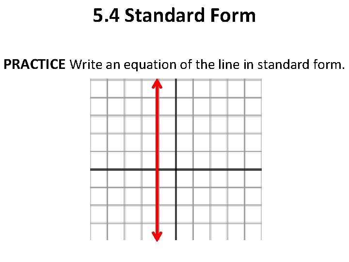 5. 4 Standard Form PRACTICE Write an equation of the line in standard form.