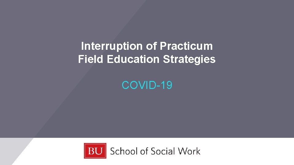 Interruption of Practicum Field Education Strategies COVID-19 