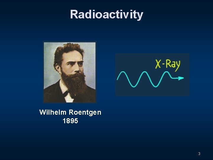 Radioactivity Wilhelm Roentgen 1895 3 