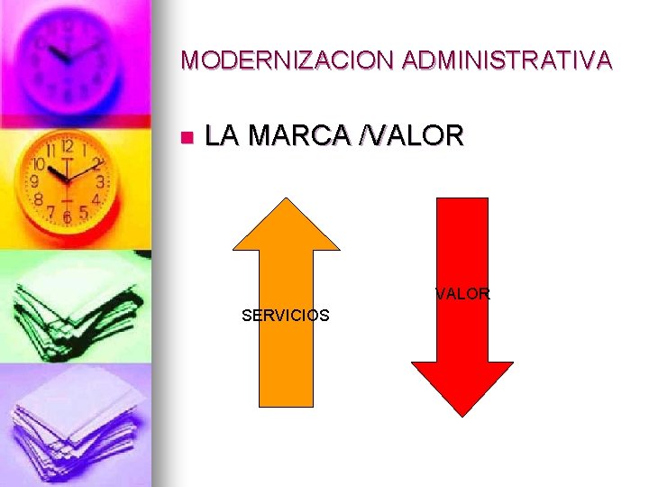 MODERNIZACION ADMINISTRATIVA n LA MARCA /VALOR SERVICIOS 