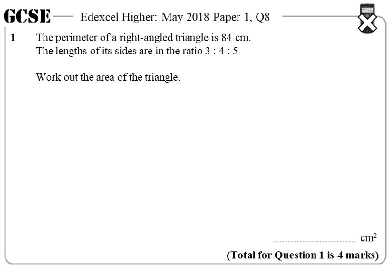 GCSE 1 Edexcel Higher: May 2018 Paper 1, Q 8 The perimeter of a