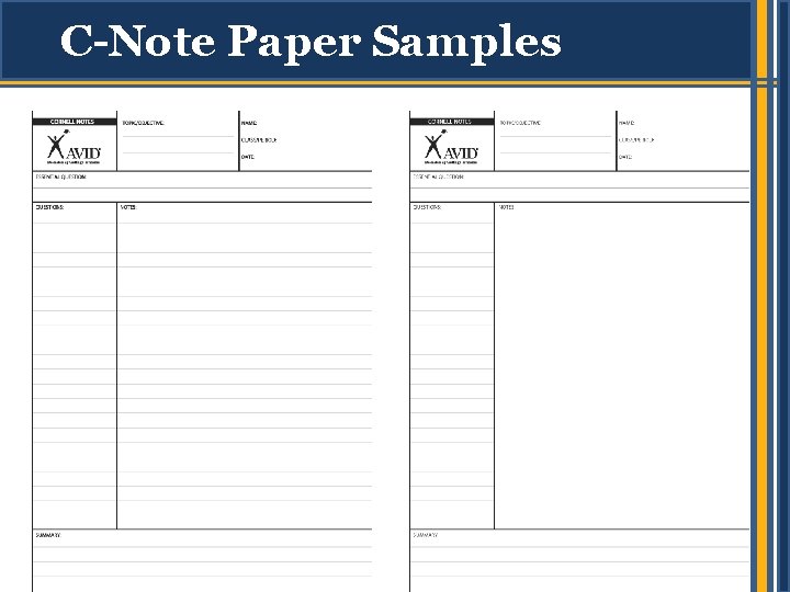 C-Note Paper Samples 2 