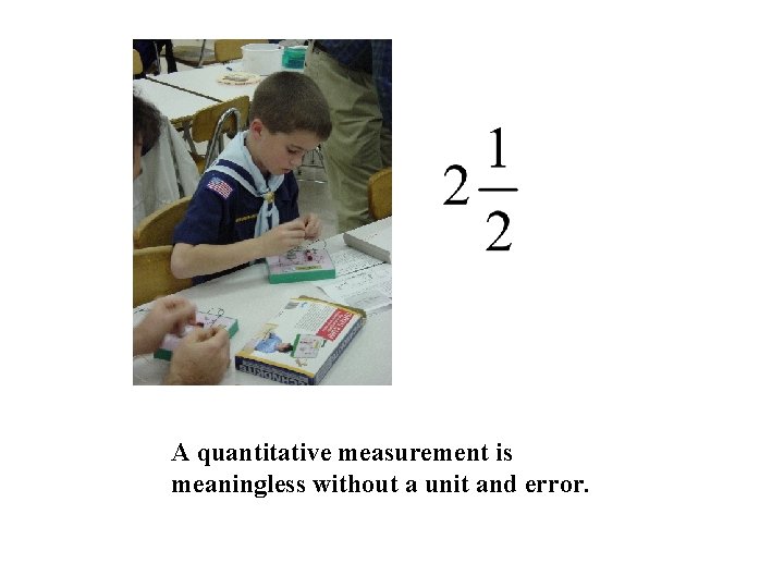 A quantitative measurement is meaningless without a unit and error. 