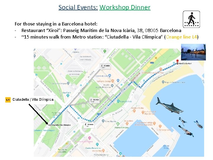 Social Events: Workshop Dinner For those staying in a Barcelona hotel: - Restaurant “Xiroi”: