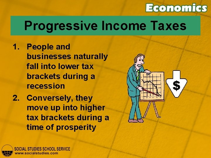 Progressive Income Taxes 1. People and businesses naturally fall into lower tax brackets during