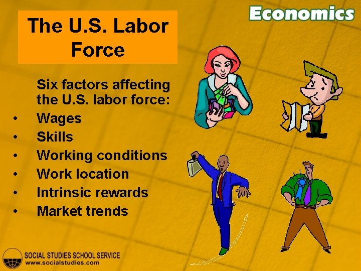 The U. S. Labor Force • • • Six factors affecting the U. S.