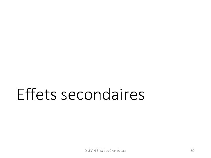 Effets secondaires DIU VIH-Sida des Grands Lacs 30 