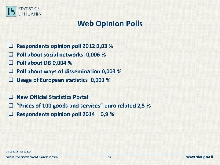 Web Opinion Polls q q q Respondents opinion poll 2012 0, 03 % Poll