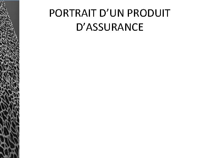 PORTRAIT D’UN PRODUIT D’ASSURANCE 