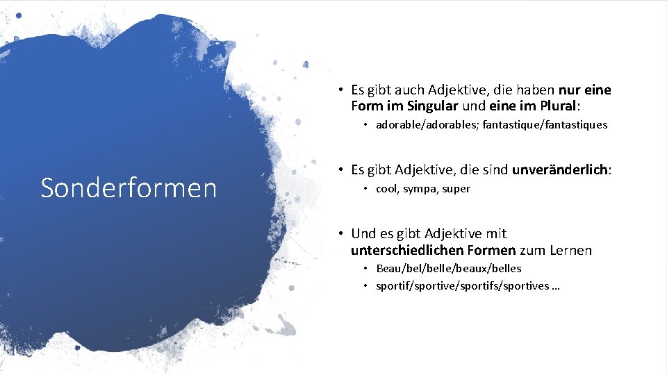 Les adjectifs position et fonctionnement rptition Was muss