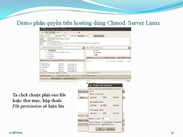 Demo phân quyền trên hosting dùng Chmod. Server Linux Ta click chuột phải vào