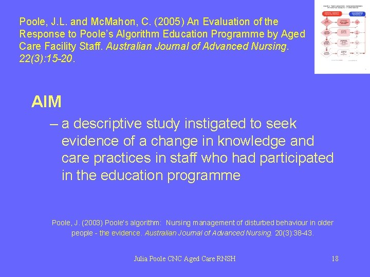 Poole, J. L. and Mc. Mahon, C. (2005) An Evaluation of the Response to