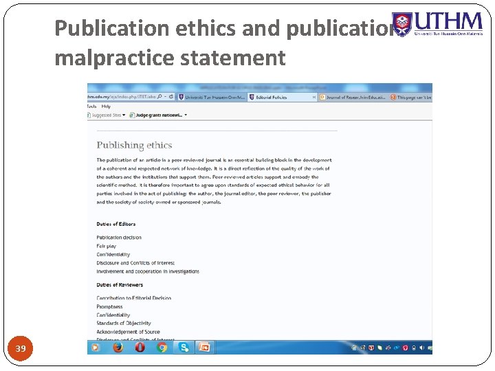 Publication ethics and publication malpractice statement 39 