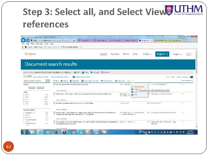 Step 3: Select all, and Select View references 62 