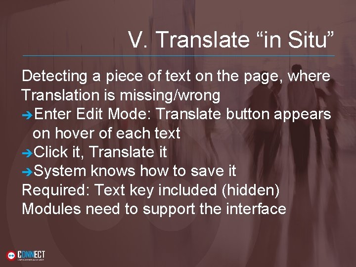 V. Translate “in Situ” Detecting a piece of text on the page, where Translation