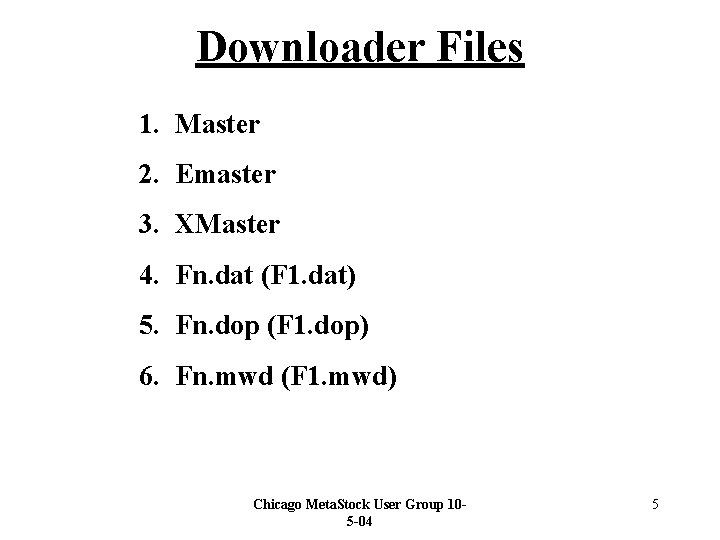 Downloader Files 1. Master 2. Emaster 3. XMaster 4. Fn. dat (F 1. dat)