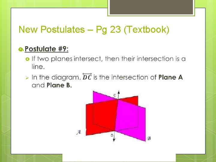 New Postulates – Pg 23 (Textbook) 