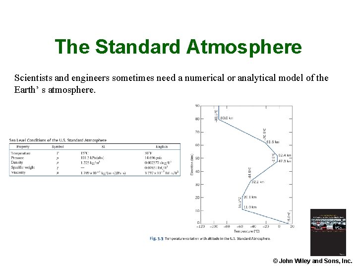 The Standard Atmosphere Scientists and engineers sometimes need a numerical or analytical model of