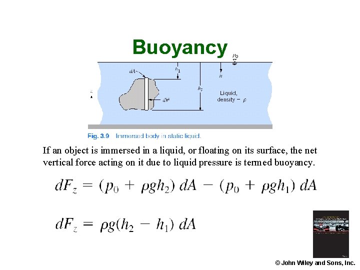 Buoyancy If an object is immersed in a liquid, or floating on its surface,