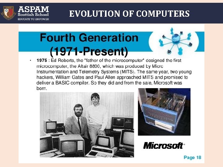 EVOLUTION OF COMPUTERS 