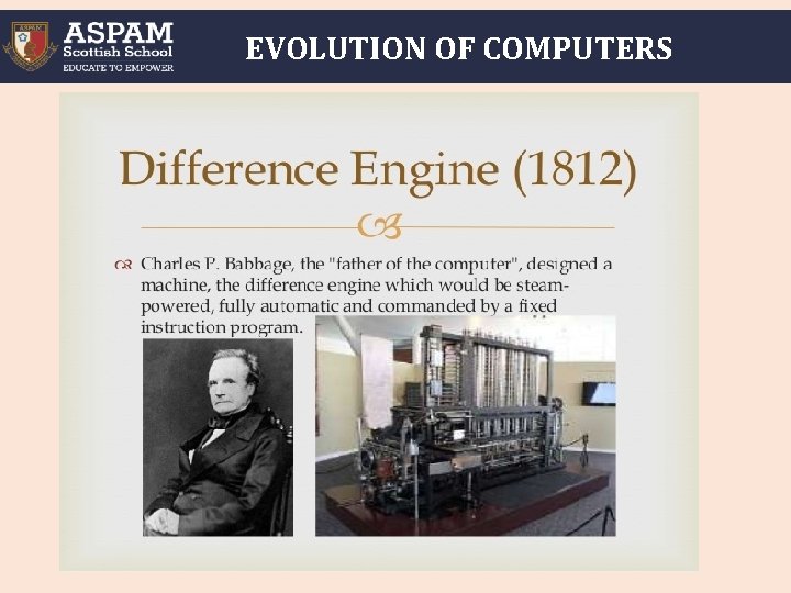 EVOLUTION OF COMPUTERS 