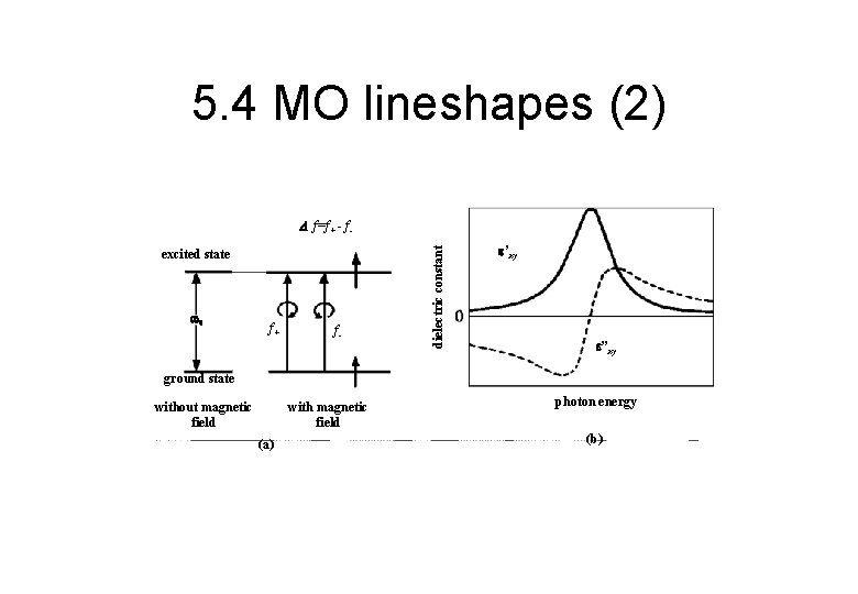 5. 4 MO lineshapes (2) excited state 0 f+ f- dielectric constant f=f+ -