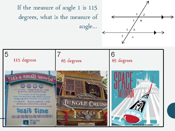 If the measure of angle 1 is 115 degrees, what is the measure of