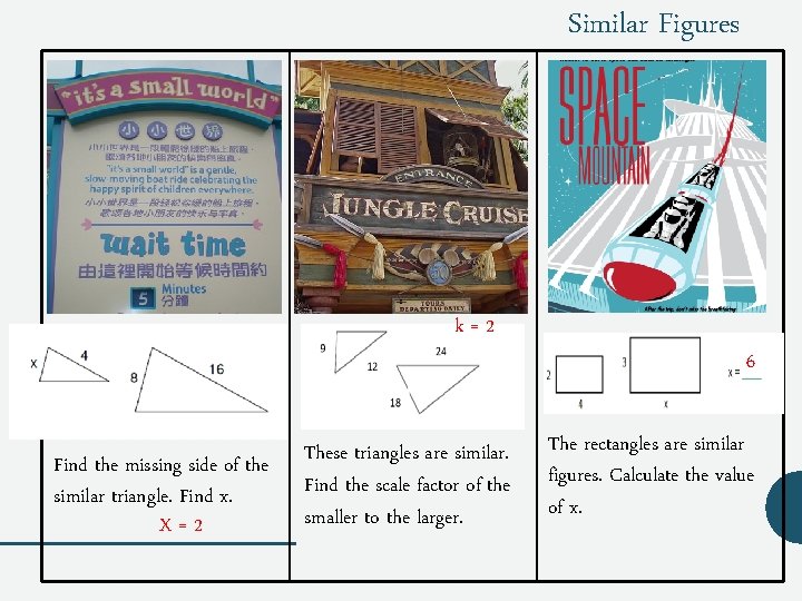 Find the missing side of the similar triangle A triangle has a vertices A(2,