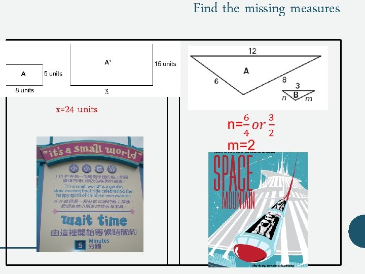 Find the missing measures x=24 units 