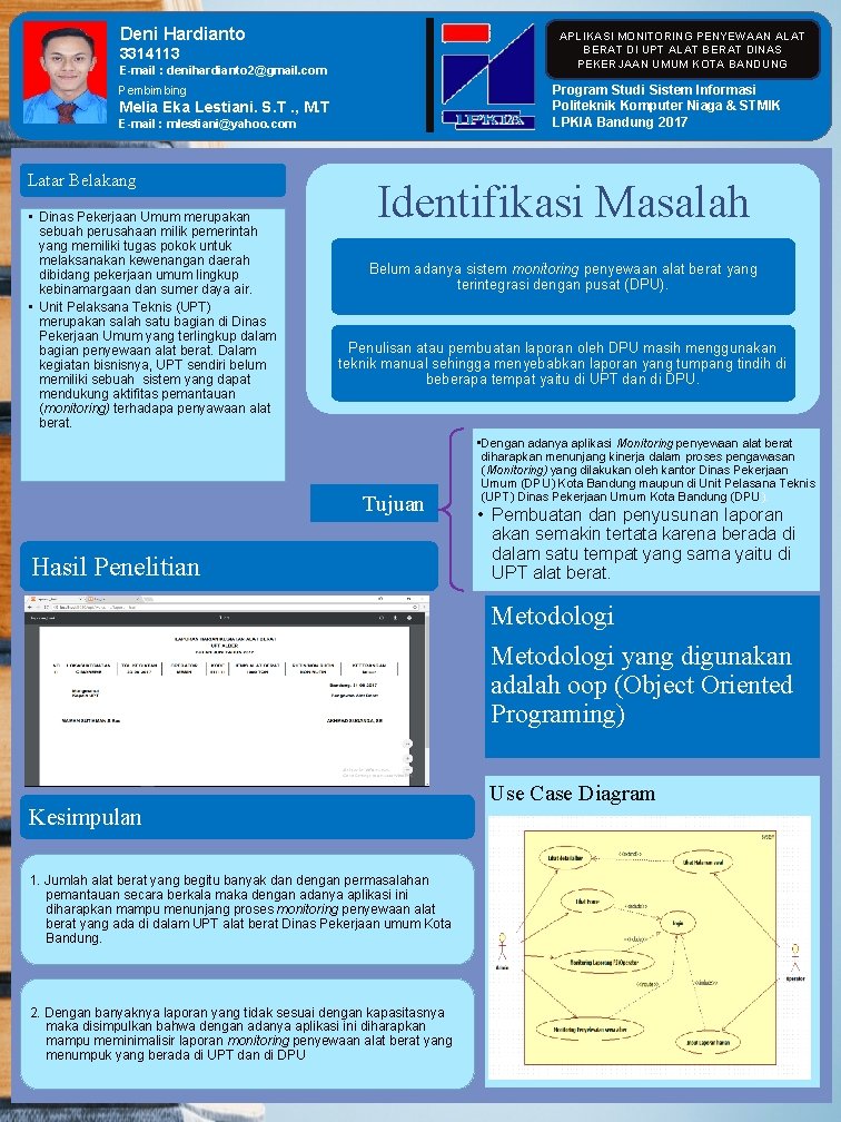 Deni Hardianto APLIKASI MONITORING PENYEWAAN ALAT BERAT DI UPT ALAT BERAT DINAS PEKERJAAN UMUM