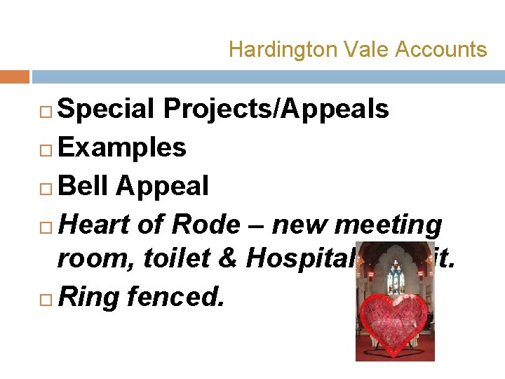 Hardington Vale Accounts Special Projects/Appeals Examples Bell Appeal Heart of Rode – new meeting