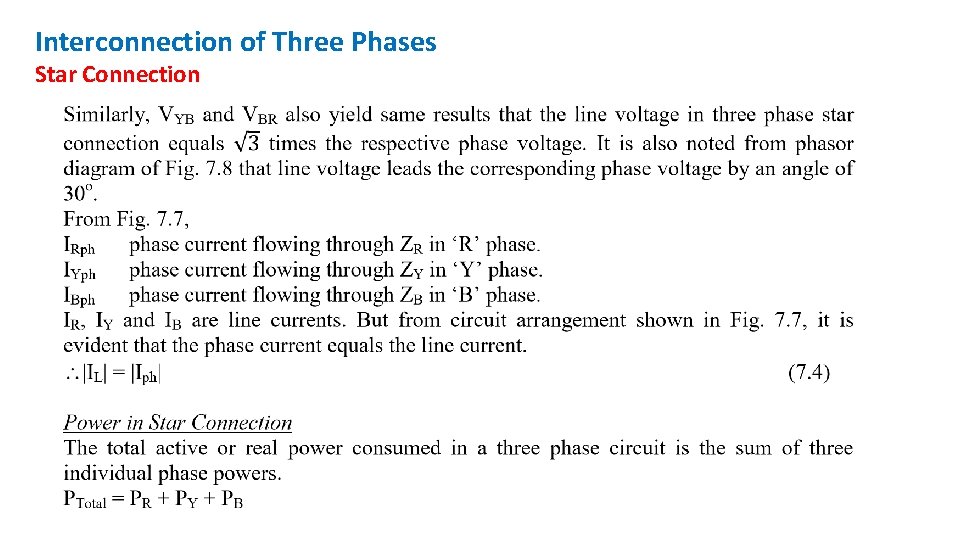 Interconnection of Three Phases Star Connection 