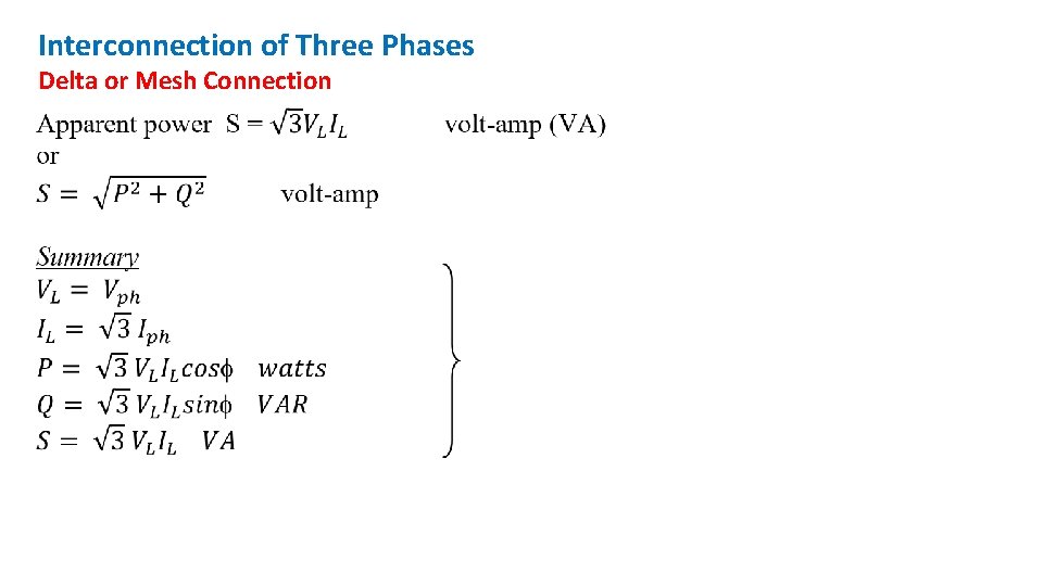 Interconnection of Three Phases Delta or Mesh Connection 