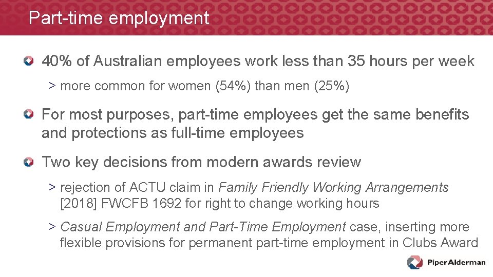Part-time employment 40% of Australian employees work less than 35 hours per week > Part-time employment 40% of Australian employees work less than 35 hours per week >