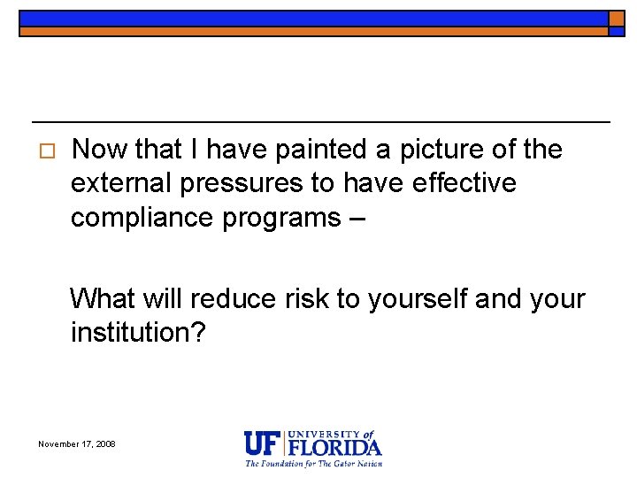 o Now that I have painted a picture of the external pressures to have