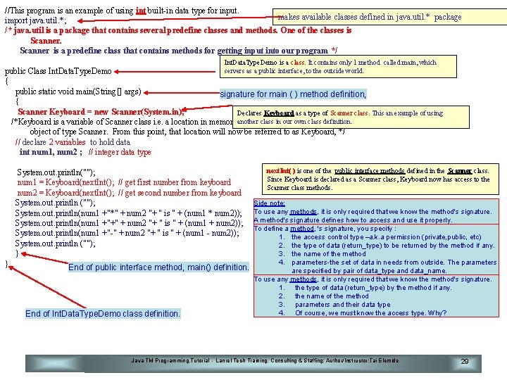 //This program is an example of using int built-in data type for input. makes