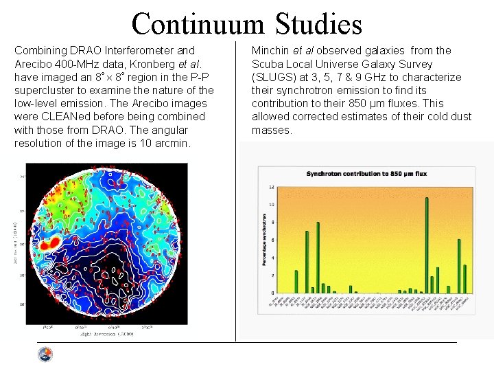 Continuum Studies Combining DRAO Interferometer and Arecibo 400 -MHz data, Kronberg et al. have