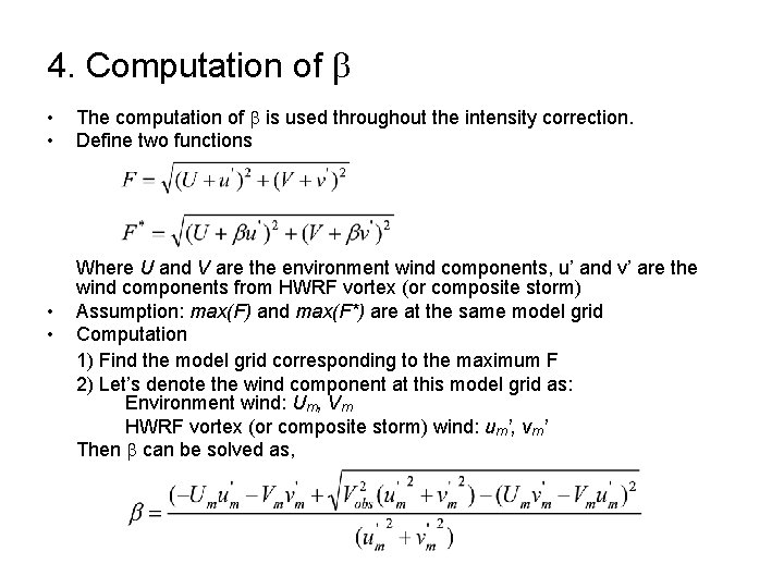 4. Computation of b • • The computation of b is used throughout the