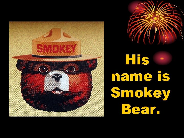His name is Smokey Bear. 