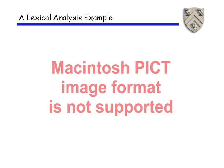 A Lexical Analysis Example 