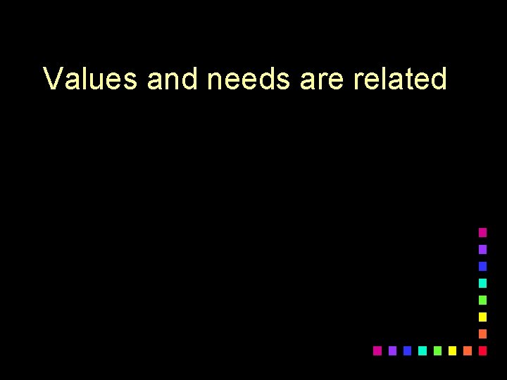 Values and needs are related 