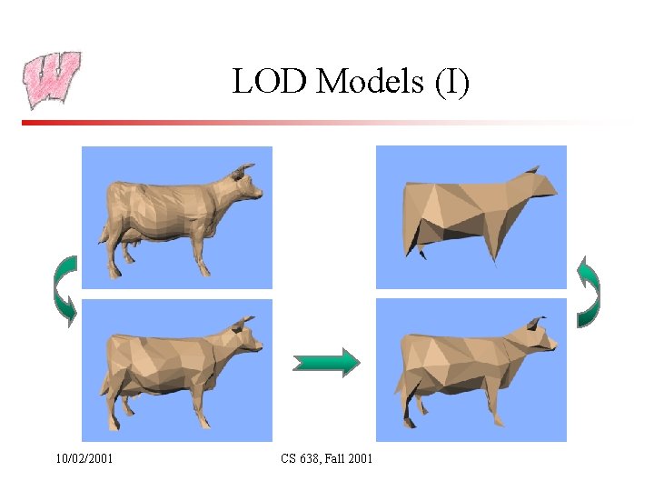 LOD Models (I) 10/02/2001 CS 638, Fall 2001 