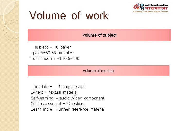 Volume of work volume of subject 1 subject = 16 paper 1 paper=30 -35