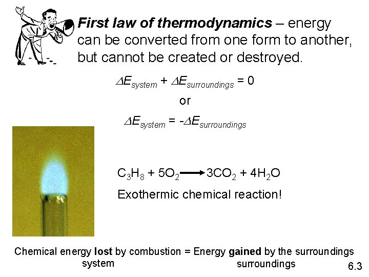 First law of thermodynamics – energy can be converted from one form to another,