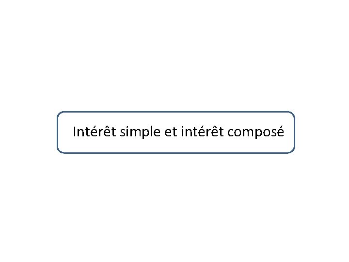 Intérêt simple et intérêt composé 