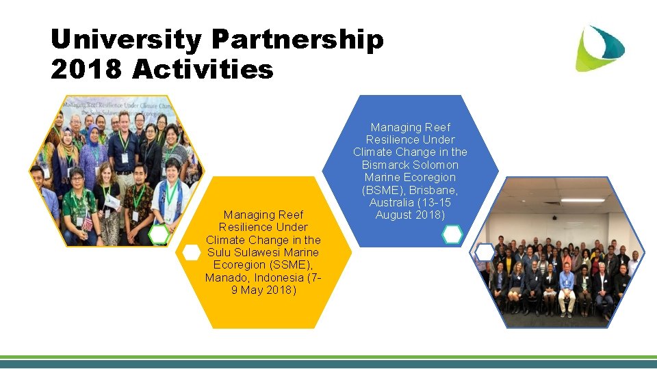 University Partnership 2018 Activities Managing Reef Resilience Under Climate Change in the Sulu Sulawesi