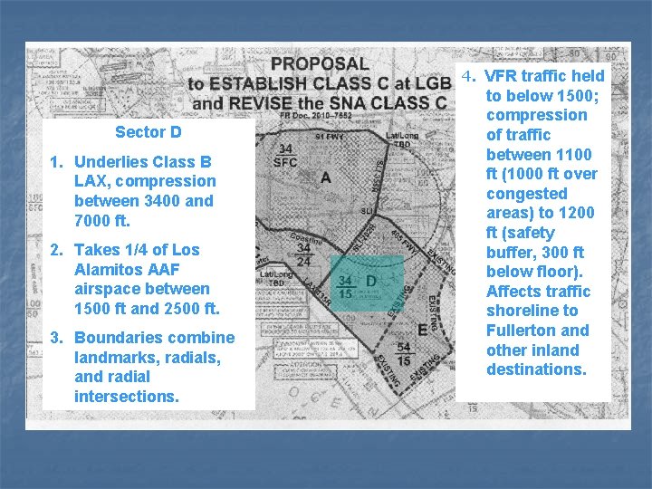 4. VFR traffic held Sector D 1. Underlies Class B LAX, compression between 3400