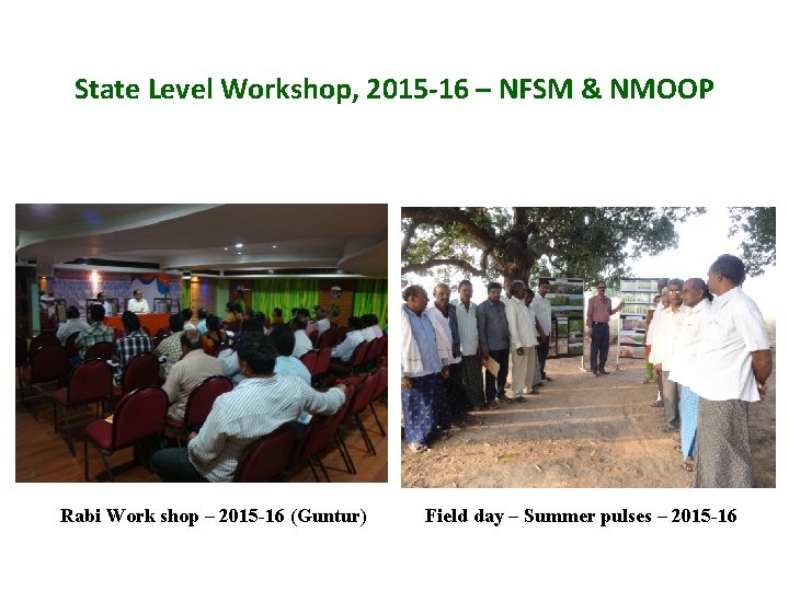 State Level Workshop, 2015 -16 – NFSM & NMOOP Rabi Work shop – 2015