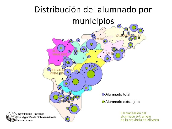 1. 7 Distribución del alumnado por municipios Escolarización del alumnado extranjero de la provincia